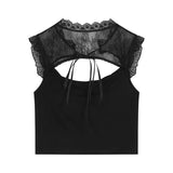 2025 Small Flying Sleeve Lace Sling Vest Women Wearing Summer Hot Hot Tat Tat Thai Niche