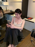 Wooden Ear Sling Vest Lady Pure Want Embroidery 2026 New Summer Can Wear A Niche Slimming Top