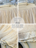2025 New Velvet Half-Dress Woman Autumn Thin Sweet Design Mesh In The Long A Skirt