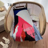 2025 New High-Rise Half-Dress Woman Tight Waist Ink Print Design Sense A-Character Skirt In The Long Folded Skirt