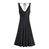2025 Spring And Summer New Female Fashion Temperament Sexy Silk Silk Shading Long Dress 2590987
