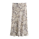 2025 Autumn New Women's Fashion Silk Silk Texture Feel Flute Multi-Colored Skirt 8338537