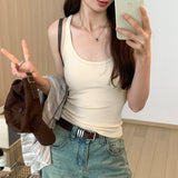 2026 Early Spring Temperament Wearing Hottie Sling Vest Women Summer Commuting Year New Self-Repair U-Collar Sleeveless