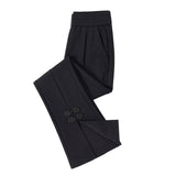 New Chinese Style Micro-Trumpet Women's Summer 2025 New Small High-Waist Hanging Elastic Opening Suit Pants