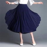 Chiffon Thin Skirts Summer Seven-Point Broad Leg Trousers Large Tight High-Waisted Loose Casual Pants Women's Skirt