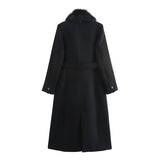 2025 Autumn New Wool Coat Women's Fashion Temperament With Fur Tie 9225147