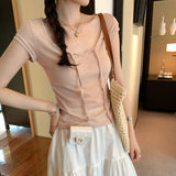High-End Touching Bow Tie With Thin White Shoulder Short-Sleeved T-Shirt Woman 2025 New Summer Huge Look Top
