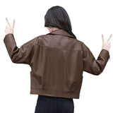 Haining Pu Leather Short Leather Women 2025 Autumn And Winter Plus Velvet Jacket Full Of Ocean Gas Thin Thick Coat
