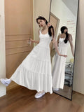 French Gentle Pink Cake Dress Women's Summer Bohemian Holiday Wind Folded Tunic Sling Skirt