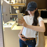 Korean Version Of Yellow Shoulder Short-Sleeved T-Shirt Women's Summer 2026 New Thin High-End Sense Slim Short Top