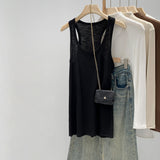 Real Shoot Wearing Sleeveless Small Sling Vest Women Summer 2026 New Inside And Outside Wearing Threaded Tops