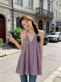 French High-Grade Thrush Purple Hanging Neck Sling Vest Women's Unique Beautiful Loose Thin Meat Tops In Summer