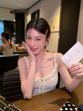 Wooden Ear Sling Vest Lady Pure Want Embroidery 2026 New Summer Can Wear A Niche Slimming Top