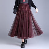 2025 Autumn Folding Lint Half Dress Girl High-Waisted A Word 100-Folded Skirt Growing Skirt