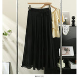 Cotton-Sle Leg Skirts 2025 Summer New High-Waisted Loose-Fitting Casual Pants Skirts With Thin Hanging Linen Skirts