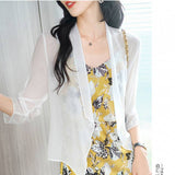 Chiffon Shawl Coat Women 2025 Summer New Gas Thin Loose Cardigan Top With A Short Sunscreen