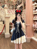 Sweet And Irregular Splicing Lace Floral Dress Women's New Summer Beautiful Small Skirt