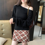 Kochie Miu Wears Long-Sleeved Knitted Shirt Women's Autumn 2025 New High-End Temperament Top