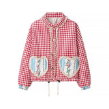 Autumn 2025 New Women's Fashion Casual Lattice Love Lace Side Decoration Cotton Coat