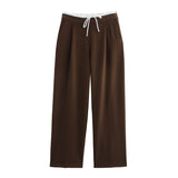 Autumn 2025 New Women's Fashion Casual Street Double Waist Wide Leg Pants 1608225
