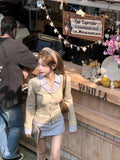 College Style Fake Two Shirt Women 2025 New Top Dress With A Set Of Korean Wearing Suit Skirt
