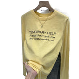 2026 Early Autumn Niche Does Not Hit The Long Sleeves Of The Bottom Shirt T-Shirts For Women's Spring Printing Tops
