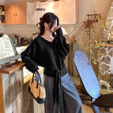 High-End Sense With The Waist V-Neck Knitted Bottom Shirt Women's Autumn And Winter 2025 New Beautiful Beautiful Beautiful Korean Top
