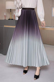 Advanced Color Gradient Dress Dress Woman 2025 Early Spring New Long Dress High Waist Lengthened Version Of The 100-Folded Skirt