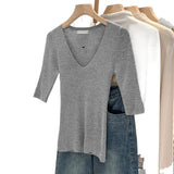 2026 Early Spring Temperament Style Of Thousands Of Temperaments In The Middle Sleeve Wool Knitted Shirt Women Hit Beautiful