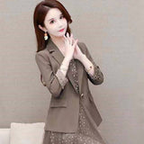 2025 New Spring And Autumn Atmosphere Mid-Year Mother Early Autumn Small Aroma Style Two-Set Dress Long-Sleeved Temperament Code