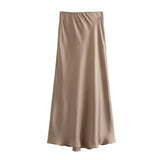 2025 Autumn New Women's Fashion Silk Silk Texture Feel Flute Multi-Colored Skirt 8338537
