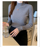 Half-High Collar Bottomed Shirt Women With Thin 2026 Spring And Autumn New Long-Sleeved Knitted Shirt Top