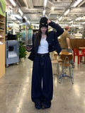 Tibetan Blue French Loose Feeling Small Fragrant Coat 2025 Autumn Design Sense Single Buckle Temperament Short Top