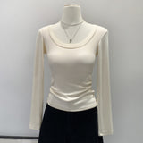 2026 Early Spring With Chest Mat With A Bottom Shirt T-Shirt Commuting New Explosion Can Wear A Repair-In-Wearing Korean Top