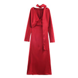 2025 New Women's Fashion Sexy Hot Babes Silk Silk Texture Dress 9973789