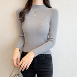 Half-High Collared Bottomed Women 2026 Autumn And Winter New Thin Cloth Cloth With Tight Sweater Slim Thin Knitting Top