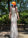 White Lace Sling Dress Women's Summer 2026 New French Temperament High-End Feel-A-Suited Ass Long Dress