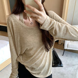 2026 Early Spring Lazy Sleeveless Sleeveless Vest Long-Sleeved T-Shirt Two Sets Of Women's Summer New Sunscreen