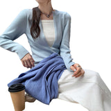 Lazy High-End Fake Two-Piece Sweater Woman 2025 New Early Autumn Wearing A Huge Good-Looking Knitted Shirt Top
