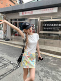 Dopamine Broken Flower Dress Women's Summer Thin 2025 New High Waist Skinny A-Skinped Blossomed Blossom Short Dress