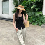 Lyselle Tiansi French Single-Dnecked Sling Sling Vest Woman 2025 Summer Sleeveless Small Top