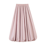 2025 Spring And Summer New High-Rise Retro Skinny Thigh Skirt Lantern Skirt Mid-Length A-Word Skirt