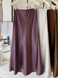 2025 Acetic Acid Vertic Acid Vertinated Fish Tail Half-Dress Femininity Simple Hanging Thin Bag-Butbated A Word Long Skirt