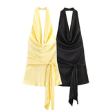 2026 Spring New Women's Fashion Sexy Spice Girl Silk-Sense Dress 2745533