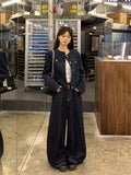 Tibetan Blue French Loose Feeling Small Fragrant Coat 2025 Autumn Design Sense Single Buckle Temperament Short Top