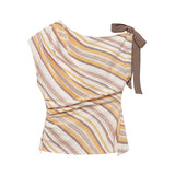 2026 Summer New Women's Fashion Sexy Hottie Striped Top Wide Leg Pants 7057661