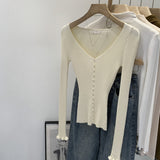 2026 Early Spring Design Feel Pink Big V Collar Long Sleeves To Hit The Bottom Of The Knitted Shirt Women's Autumn Commuting Clothes Thin