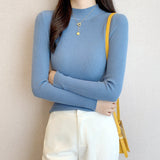 Half-High Collared Bottomed Women 2026 Autumn And Winter New Thin Cloth Cloth With Tight Sweater Slim Thin Knitting Top