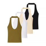 2025 Summer New Women's Fashion Sexy Hot Girl Hanging Neck Short T-Shirt 4424308