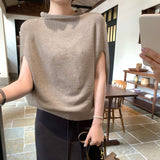 Unique Beautiful Bat Sleeve Shawl Knitted Women's 2025 Summer New Loose Lazy Style Temperament Cloak Top